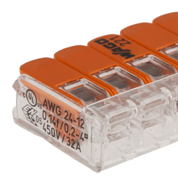 Borne Wago compacte à levier 5x4mm² - 221 - 415 - Methappro