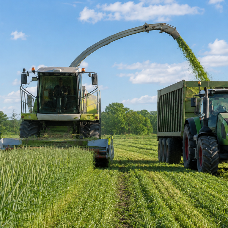 Ensilage d'orge CIVE - récolte pour méthanisation