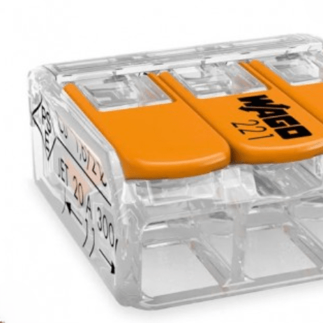 Borne Wago compacte à levier 3x4mm² - 221 - 413 - Methappro