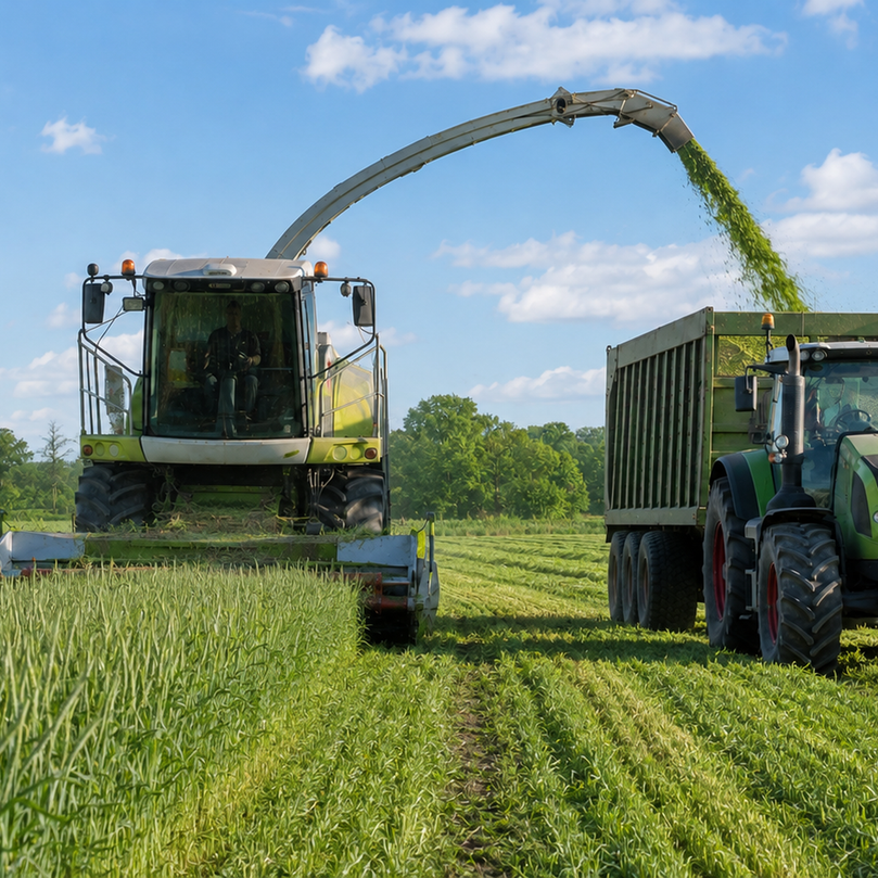 Ensilage d'orge CIVE - récolte pour méthanisation